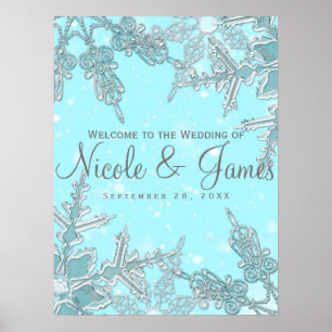Poster Boas-vindas ao Casamento dos Flocos de Neve da Ter