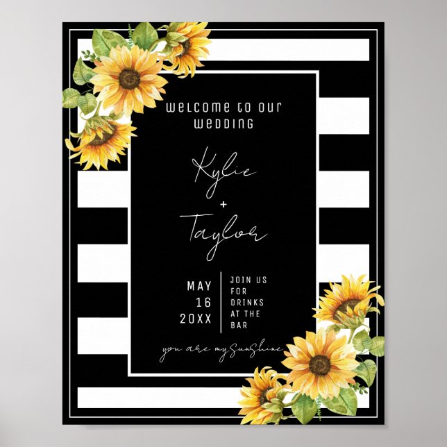 Poster Boas-vindas ao casamento entre Sunflower Black e W (Frente)
