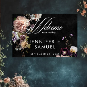 Poster Boas-vindas ao Casamento Floral Opulente do Pastel
