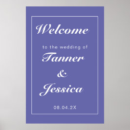 Poster Boas-vindas ao Casamento Moderno Periwinkle & Whit