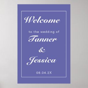 Poster Boas-vindas ao Casamento Moderno Periwinkle & Whit