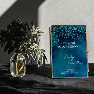 Poster Boas-vindas ao casamento noturno de inverno