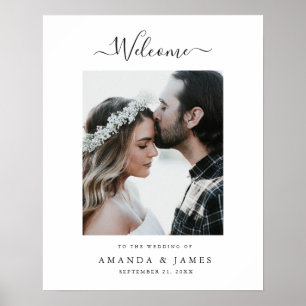 Poster Boas-vindas ao casamento preto e branco moderno