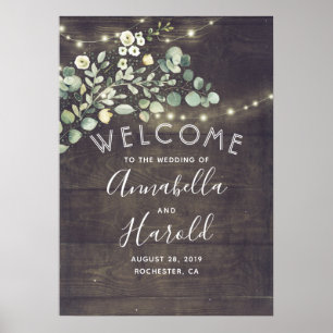Poster Boas-vindas ao Casamento Russo Greenery