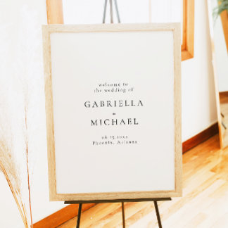 Poster Boas-vindas ao Casamento Simples e Moderno Elegant