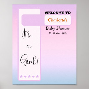 Poster Boas-vindas ao Chá de Bebê com Olhinho Fofo Gradie