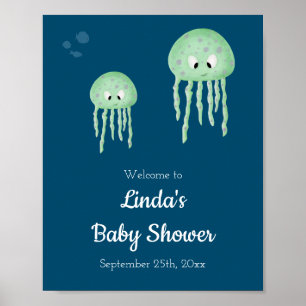 Poster Boas-vindas ao Chá de Bebê do Bebê do Mar