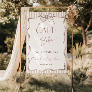Poster Boas-vindas ao Chá de Bebê do Café Bebe com Laço V