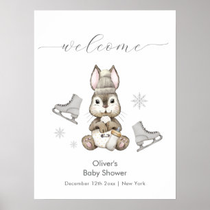 Poster Boas-vindas ao Chá de Bebê do Coelho de Inverno no