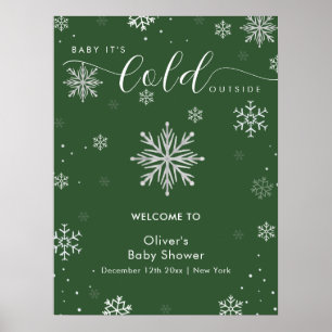 Poster Boas-vindas ao Chá de Bebê do Floco de Neve Mágico