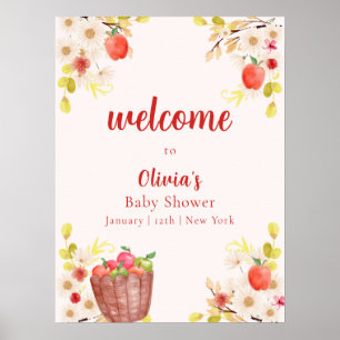 Poster Boas-vindas ao Chá de Bebê do Outono Maçã Jardim