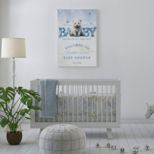 Poster Boas-vindas ao Chá de Bebê do Urso Moderno de Inve