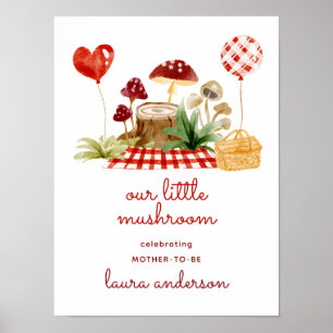 Poster Boas-vindas ao Chá de Bebê Floresta Cogumelo Fofo
