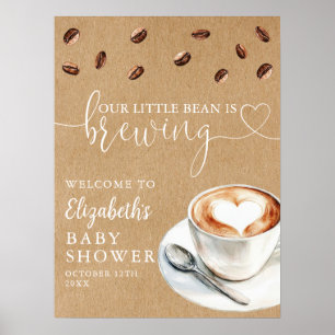 Poster Boas-vindas ao Chá de Bebê Little Bean Brewing Cof