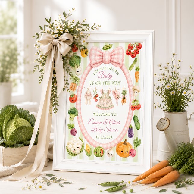 Poster Boas-vindas ao Chá de Bebê no Mercado de Produtore (Criador carregado)