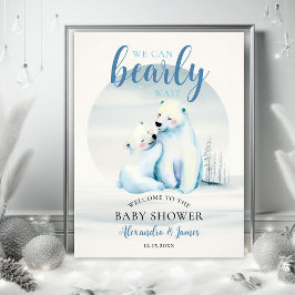 Poster Boas-vindas ao Chá de Bebê Polar Bear Cub