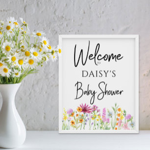Poster Boas-vindas ao Chá de Bebê Wildflower Meadow Baby
