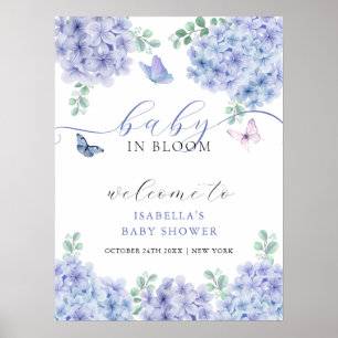 Poster Boas-vindas ao Chá de fraldas de Jardim Floral de