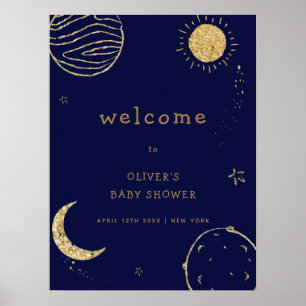 Poster Boas-vindas ao Chá de fraldas do Espaço Exterior d