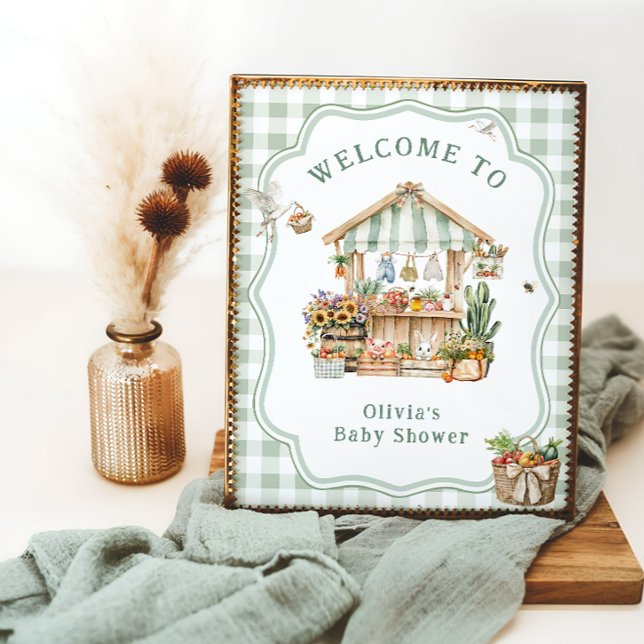 Poster Boas-vindas ao Chá de fraldas do mercado de agricu (Criador carregado)