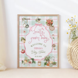 Poster Boas-vindas ao Chá de fraldas do mercado de agricu