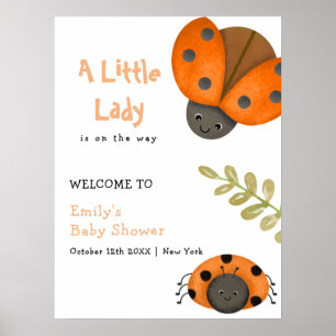 Poster Boas-vindas ao Chá de fraldas Ladybug