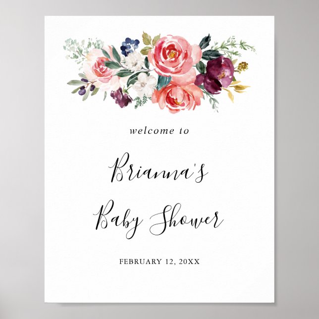 Poster Boas-vindas ao Chá de fraldas Tropical Colorida de (Frente)