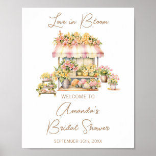 Poster Boas-vindas ao Chá de Noiva Amor em Flor do Mercad