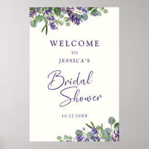 Poster Boas-vindas ao Chá de Noiva de Flor de Aquarela