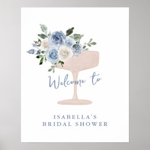 Poster Boas-vindas ao Chá de Noiva Jardim Prosecco Pétala