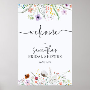 Poster Boas-vindas ao Chá de Noiva Wildflower