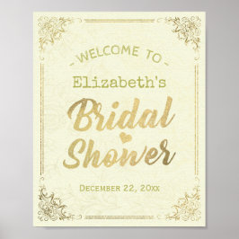 Pôster Boas-vindas ao Chá de panela de Frame Floral de Sc