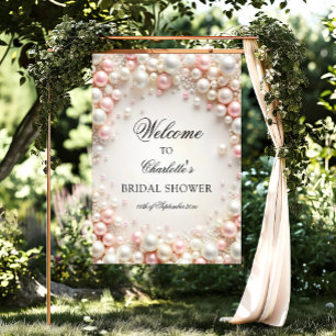 Poster Boas-vindas ao Chá de panela de Pérolas Elegante