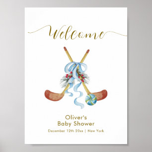 Poster Boas-vindas ao Churrasco de Bebê Estrela de Invern