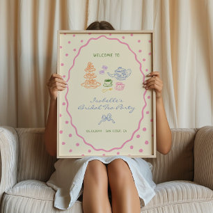 Poster Boas-vindas ao Colorida Bridal Bridal Party