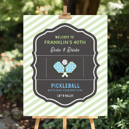 Poster Boas-vindas ao Dinks e Drinks de Pickleball Verde