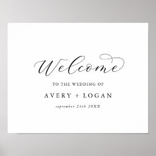 Poster Boas-vindas ao Elegant Script Wedding