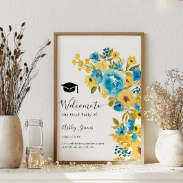 Poster Boas-vindas ao Graduação de Flor Selvagem Amarelo 