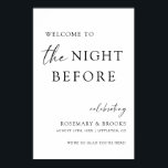 Poster Boas-vindas ao Janto de ensaio de casamento<br><div class="desc">Esta placa é a maneira perfeita de dar boas-vindas à família e amigos ao seu janto de ensaio na noite anterior ao grande dia!</div>