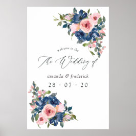 Poster Boas-vindas ao Marinho de Aquarela e ao Casamento