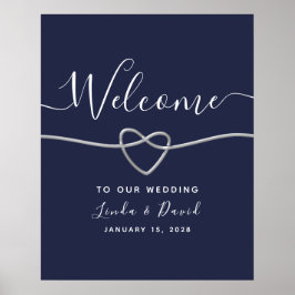 Poster Boas-vindas ao Marinho e Silver Moderno