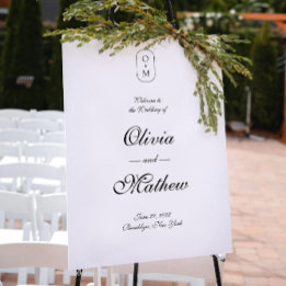 Poster Boas-vindas ao Monograma de Script Formal Elegante