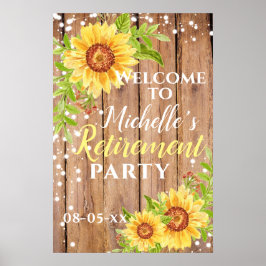 Poster Boas-vindas ao Partido Russo Floral de Girassol