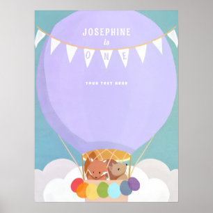 Poster Boas-vindas ao Primeiro Aniversário de Festa com B