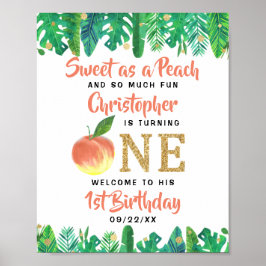 Poster Boas-vindas ao primeiro aniversario Peach Boys