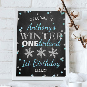 Poster Boas-vindas ao primeiro aniversario Winter ONEderl