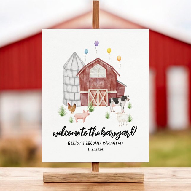 Poster Boas-vindas ao Quintal Fazenda Animal Barnyard (Criador carregado)