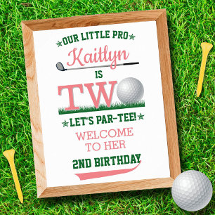 Poster Boas-vindas ao segundo aniversário Golf PAR-TEE