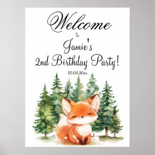 Poster Boas-vindas ao segundo aniversário Whimsland Woodl
