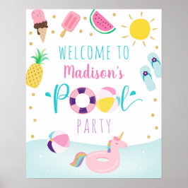 Poster Boas-vindas ao Sorvete de Festas Piscinas